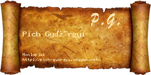 Pich Györgyi névjegykártya